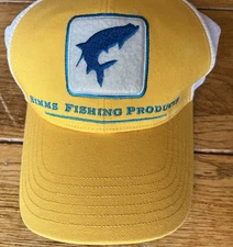 Simms Fishing Products Tarpon Patch Trucker Hat Cap Snapback Yellow Blue & Mesh