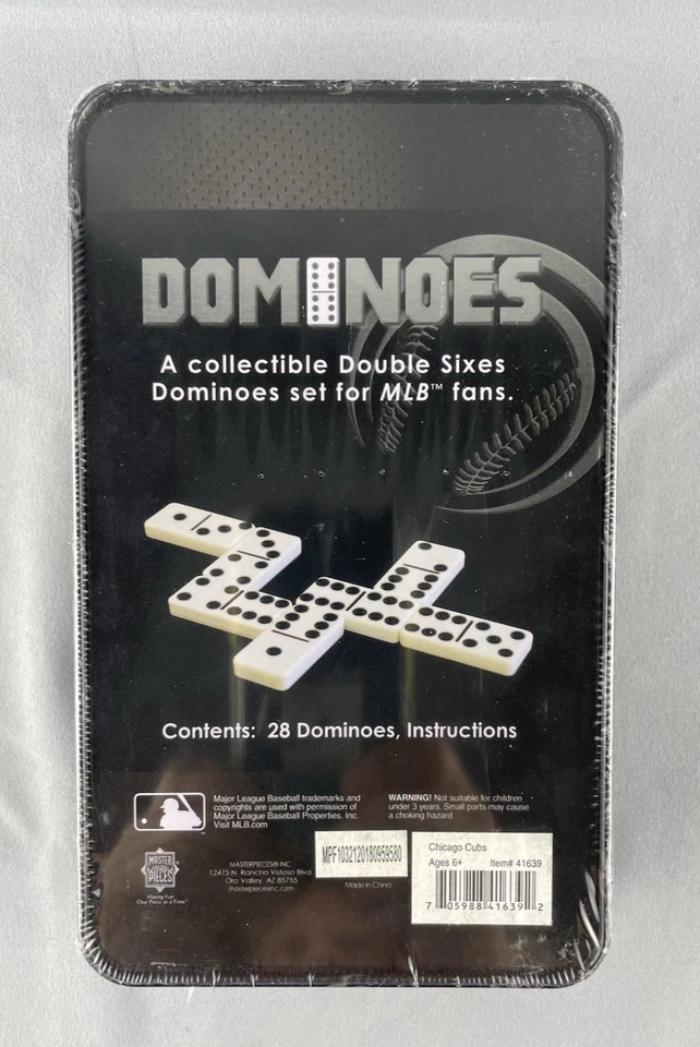 MLB Chicago Cubs Double Sixes Dominoes Game 28 Pieces Officially Licensed New - Image 2 of 3