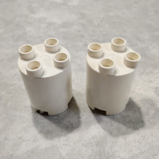 Lego Duplo White Round Brick 2 pc. Block 2x2x2 C1