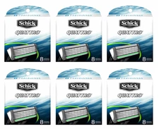 Schick Quattro Razor for Men Refill Cartridges, 48 Cartridges (Unboxed)