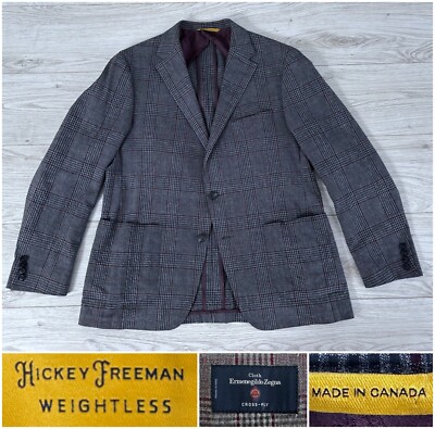 Recent $1995 Hickey Freeman ''Weightless'' Wool & Linen Patch Pocket Jacket, 42S
