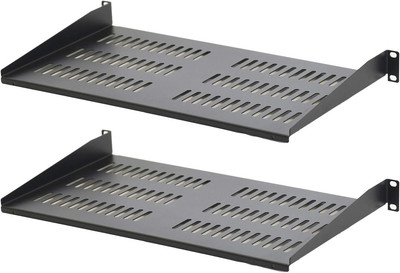 1U Universal Server Rack Shelf Vented Rackmount Cantilever Shelf 10'' Deep, fo...