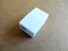 Modular Telephone Inline Double Jack Coupler Adapter, RJ11-4C6P Phone Line-White