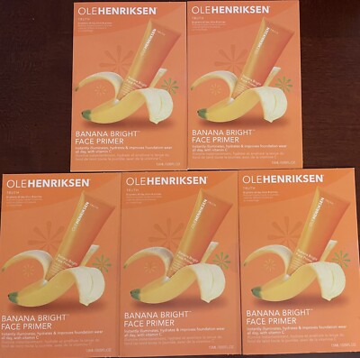 Ole Henriksen Banana Bright Face Primer 0.05oz/1.5ml LOT of 5 Samples Vitamin C