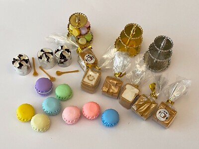 Miniatur Puppenhaus Mini sortiert Puppe Essen Eis Brot Kuchen Ständer Macaron