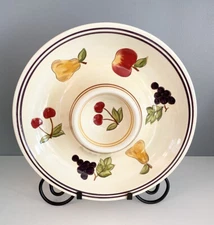 Tabletops Lifestyles Simple Fruit One Piece Chip And Dip Plate Hand Painted 13”