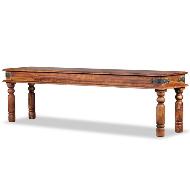 Handmade Wooden Bench Jali Hall Rustic Solid Sheesham Vintage