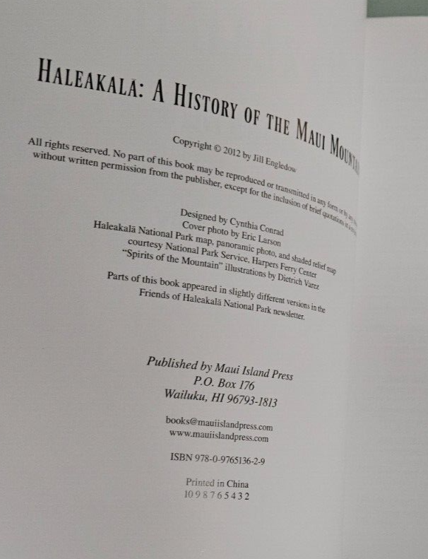 jill engledow HALEAKALA A HISTORY OF THE MAUI MOUNTAIN paperback