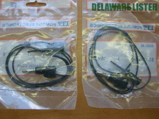 Vintage ITT POMONA 5302-24-0 Banana Jump Patch Cord Cable Connector Plug Lot 2x - Image 2 of 2