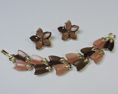 Vintage LISNER USA traumhaftes Set Armband & Ohrclips 1950/60 er Jahre