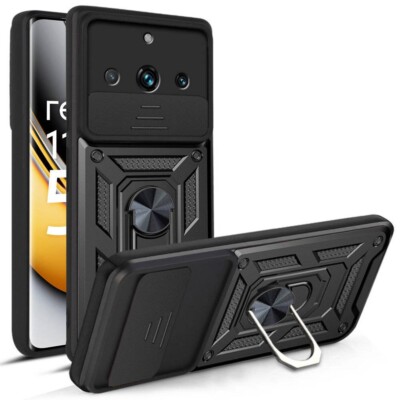 Für Realme 11 Pro Plus - CAMSHIELD Handy Tasche Hülle Schutz Camera Etui SCHWARZ