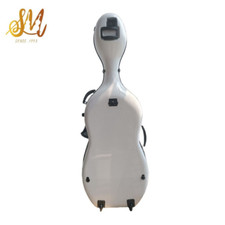 SurpassMusica 4/4 Carbon fiber Cello Case Hard case handle shoulder straps white