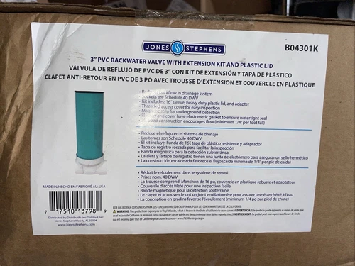 Jones Stephens B04301K 3" PVC Backwater Valve - White - Picture 5 of 6