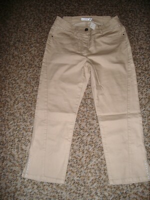 6/8 Stretch-Hose,Caprihose v.Couture Line,beige,Gr.36,seitl.Gummizug,Neu,CVW