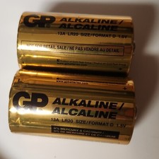 2) Vintage Gold Peak GP D Cell Batteries
