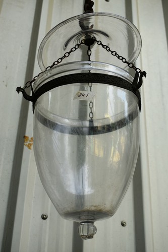 Antique Colonial Bell Jar Hundi Lantern Belgian Lamps Pendent Light Suspendu "84 - Picture 4 of 7