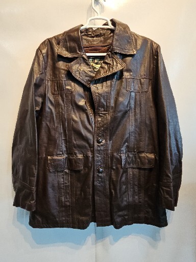 ジャケット・アウター 90's MUNPER Vintage Leather Mafia Coat Vtg Montgomery Ward Brown DISCO MOB Mafia Leather Bomber