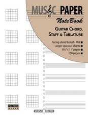 MUSIC PAPER NoteBook - Guitar Chord, Standard Staff  Tablature