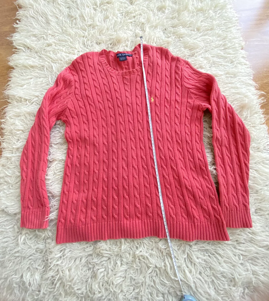 POLO RALPH LAUREN Hot Pink Cable Knit Jumper Size XL