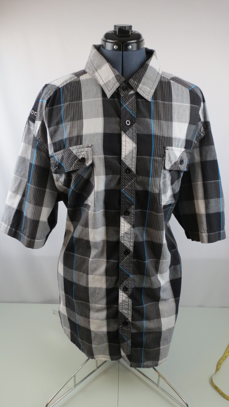 Burnside short sleeve button-down casual 4XL Blackwatch