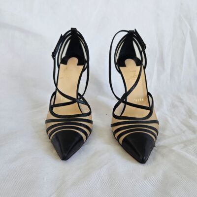 Christian Louboutin Black Leather Mesh Striped Pumps, 36.5 | eBay