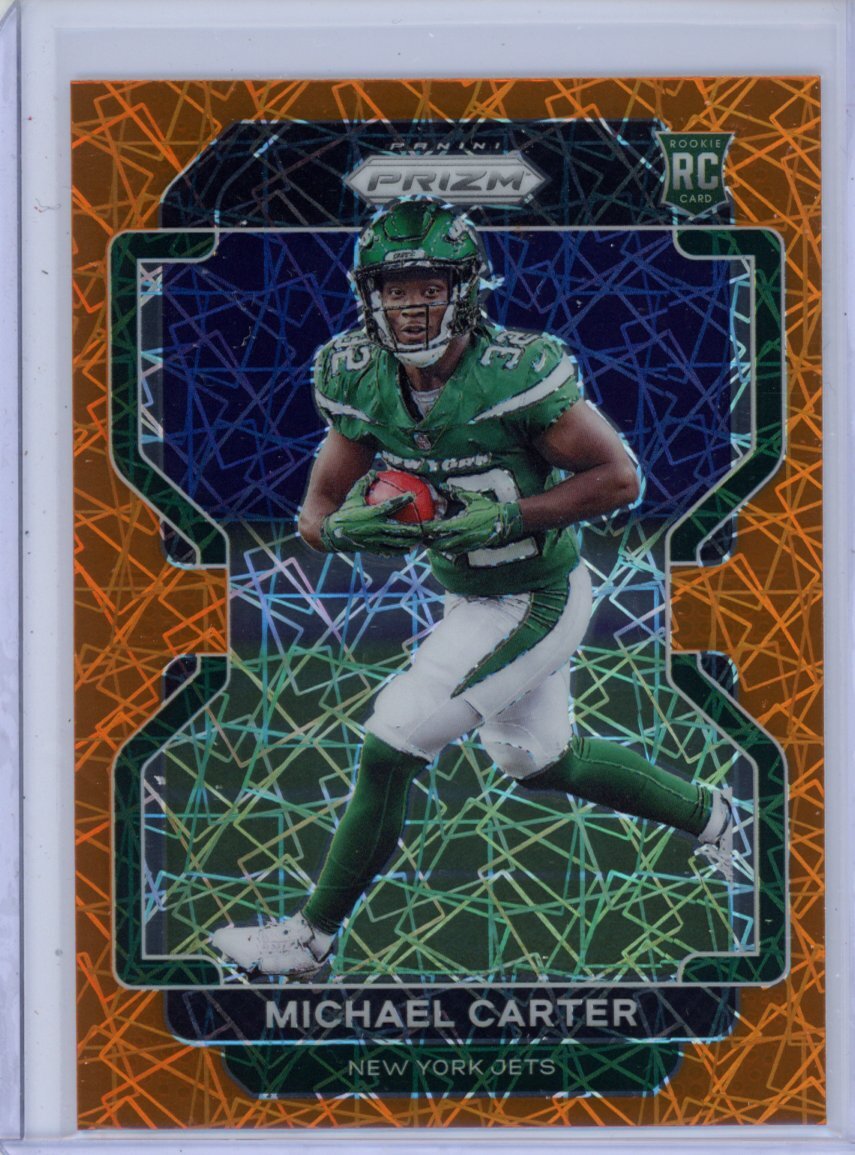 2021 Panini Prizm #365 Michael Carter Orange Lazer RC