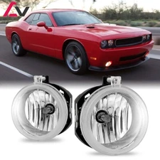 For Dodge Challenger 2008-2010 Clear Pair Bumper Fog Lights Replacement Lamps