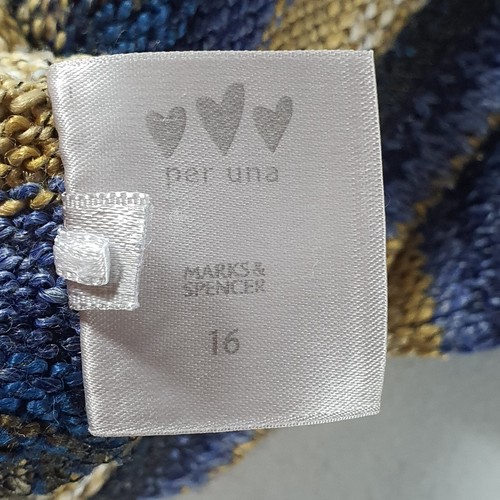 M&S Per Una Textured Boxy Cardigan Jacket Bolero Stripe Feature Buttons Size 16 - Picture 13 of 23