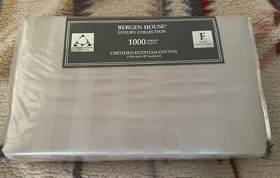BERGEN HOUSE LUXURY COLLECTION 1000 THREAD COUNT FULL/QUEEN SET GREY NWT