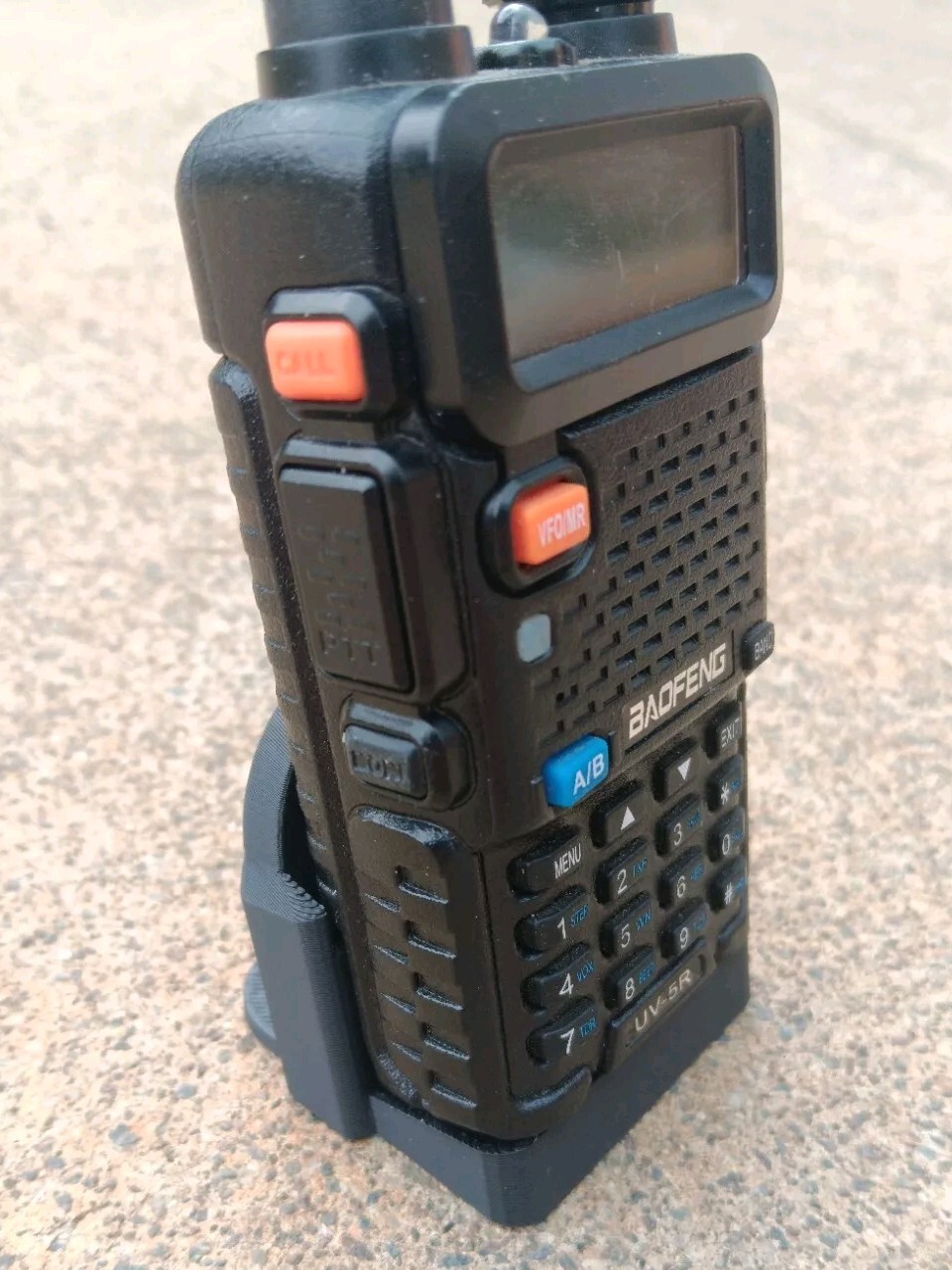 Baofeng UV-5R Desk Holder Low Profile Radio Stand Mount. Available Now for $7.00