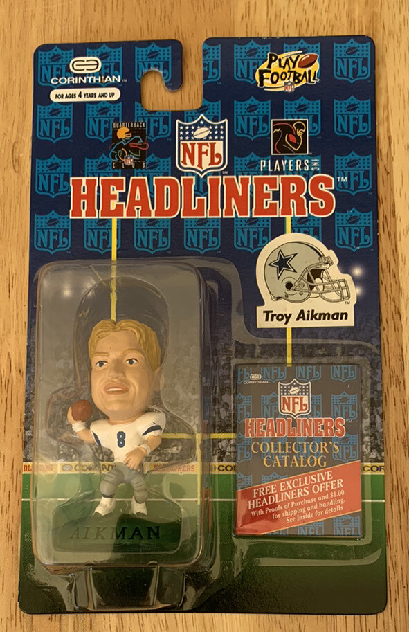 1996 NFL Corinthian Headliner Mini Figure Troy Aikman Dallas