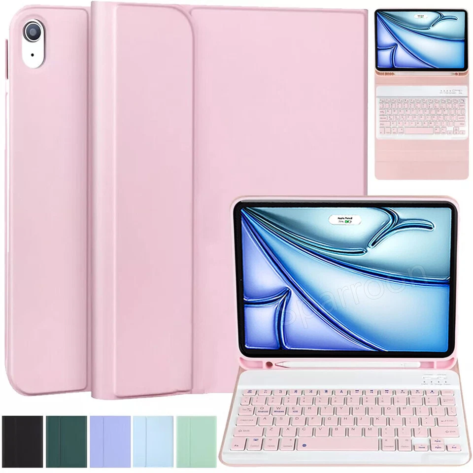 For iPad 7/8/9/10/11th Gen A16 M3 Air 4 5 6 Pro 11 Bluetooth Keyboard Case Cover - Image 2 of 4