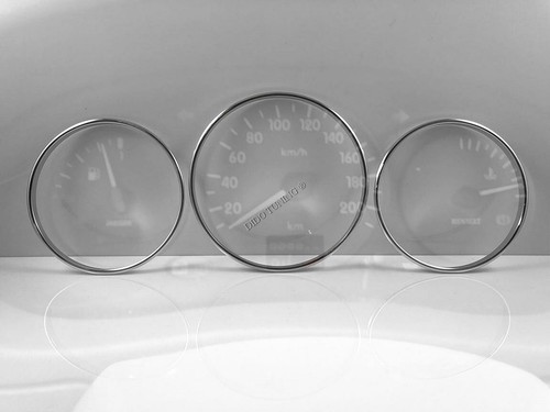 For Renault Kangoo I 97-03 Polished Aluminum Chrome Gauge Trim Rings 3pcs - Picture 2 of 6
