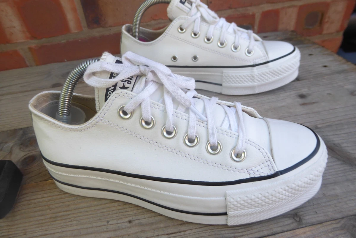 womens leather CONVERSE wedge soles size uk 3 great condition ref NGT