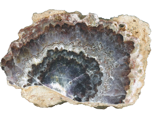 Achat/Agate mit Amethyst von Mildenau im Erzgebirge - schöne Maserung - TOP !!
