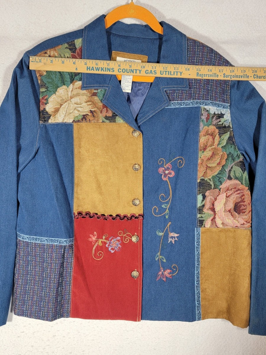 City Blues by Koret Size XL Womens Vintage Patchwork Jacke Denim