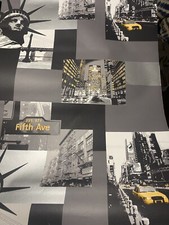 New York Collage Fifth Ave Cab Wallpaper Home D&eacute;cor Wall covering open roll