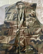 Duck Bay Hunting Vest Men's L Camo Duck Cotton Button Up Vintage Size Large