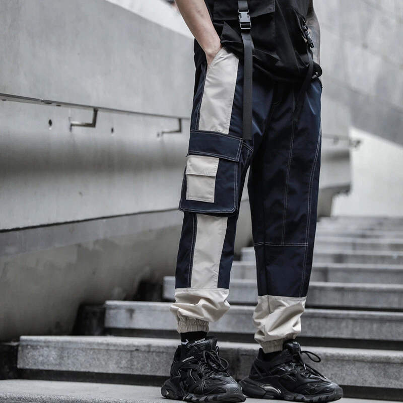 Navy blue cargo jogger pants sales