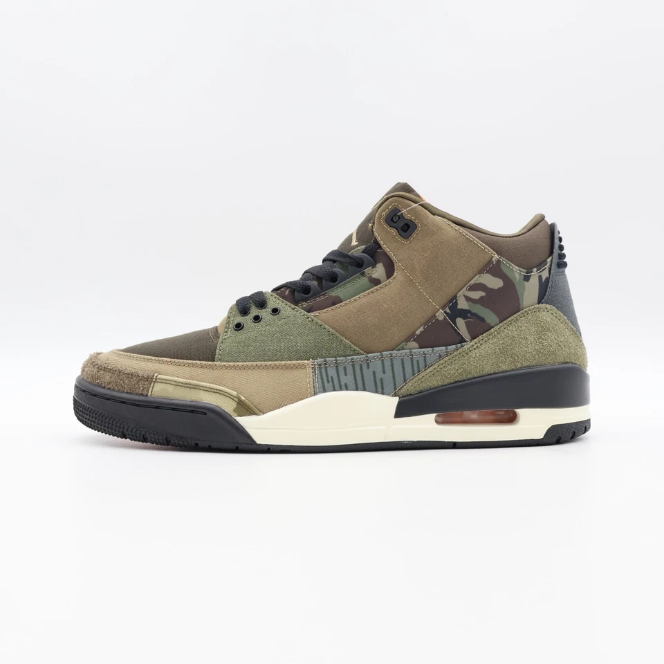DO1830-200 Nike Air Jordan 3 Retro Patchwork Dark Hazel Camo Khaki Green (Men's) - Image 2 of 4