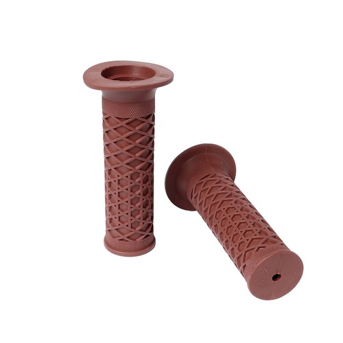 Motorcycle Hand Handlebar Universal For 1'' NonSlip Rubber Handle Grips Brown - Picture 5 of 6