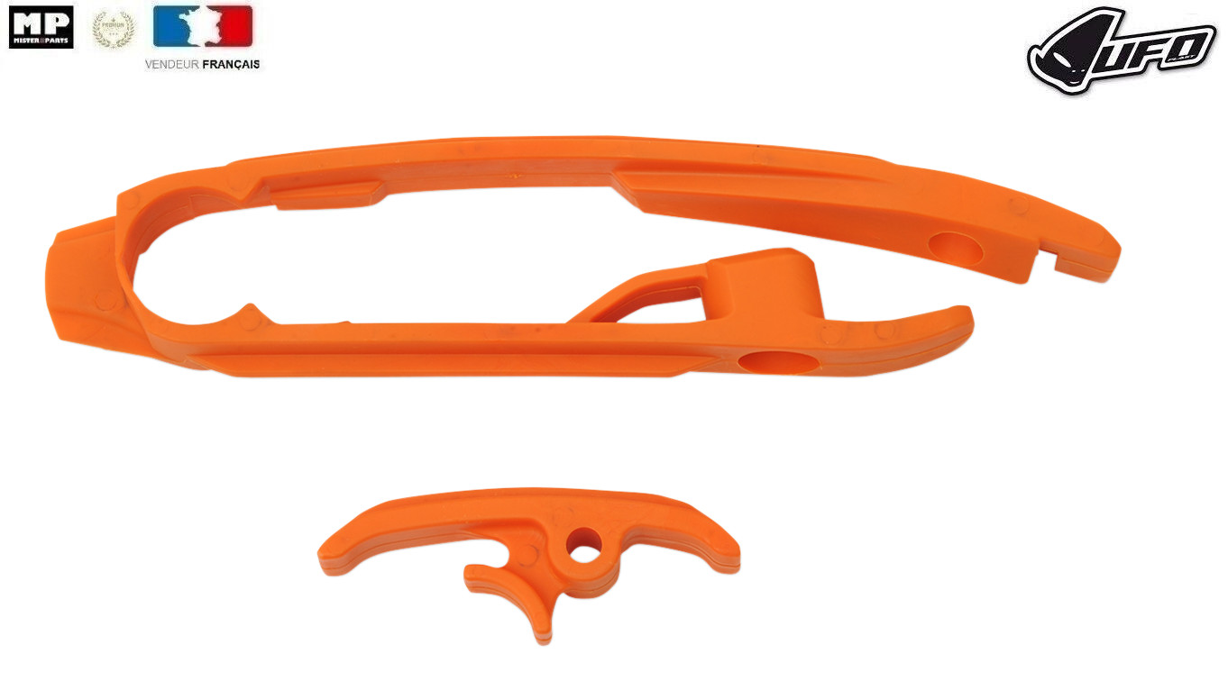 Patin de bras oscillant UFO orange KT04029O guidage chaîne cross KTM SX 125