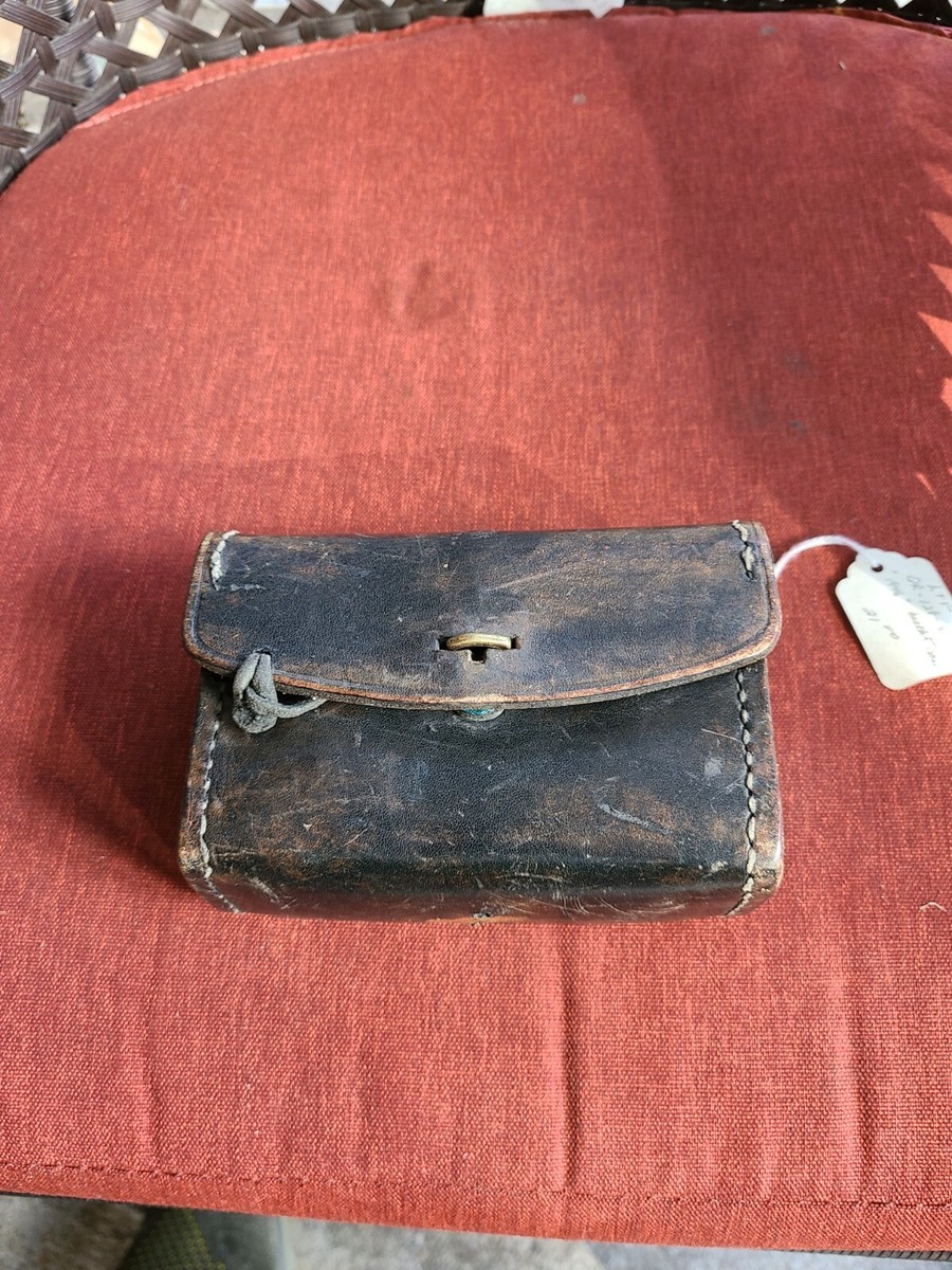 第二次大戦中　実物　U.S. 1944年製 3ポケットポーチ Vintage Ww2 Original Leather Bullet Holding Pouch / Case 1943 pre
