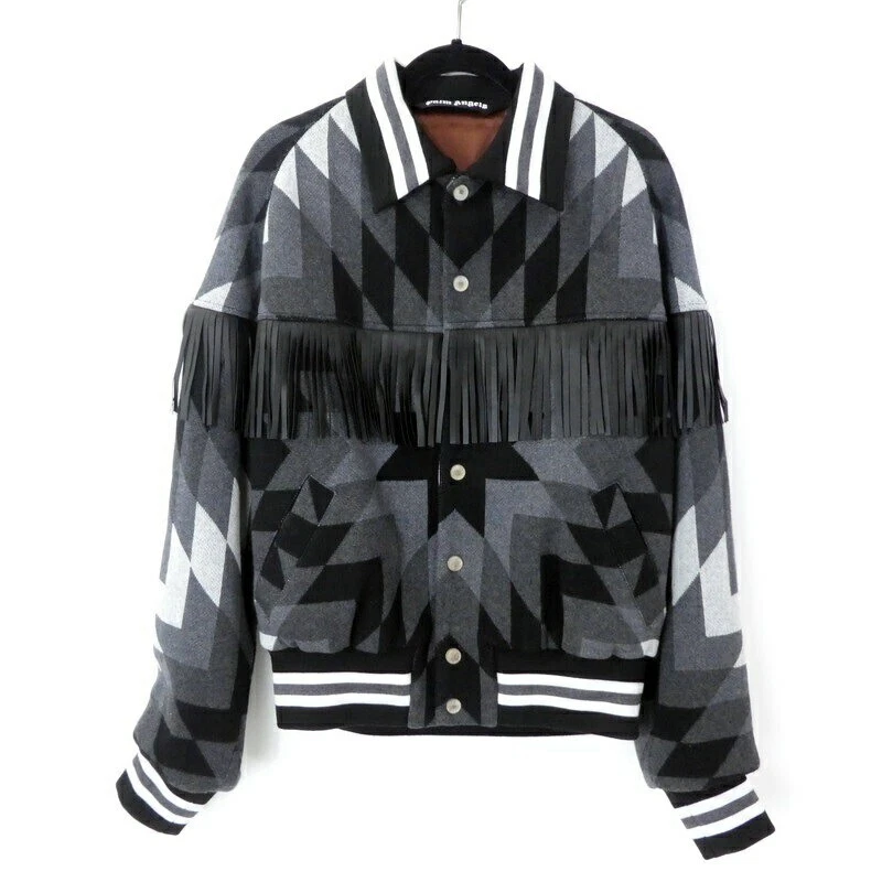 Giacca militare bomber con frange marca Palm Angels Arizona uomo nera media usata