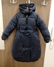 il Gufo Baby Down Hooded Jacket and Footmuf in navy blue 18m