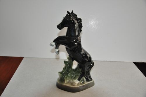 Vintage 1962 Jim James Beam Regal China Rearing Black Horse Stallion Decanter