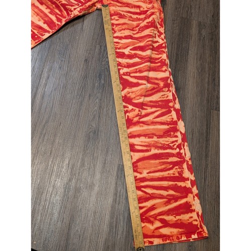 Robin's Jean Red Tiger Stripe Denim Jeans Long Flap Embellished Pockets 34 - Picture 8 of 8