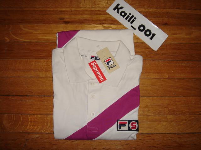 Polo Supreme Fila taglia XL scatola bianca CDG OG Kate Moss 2007 KERMIT nera B