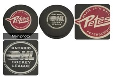 PETERBOROUGH PETES MAJOR JR. A OFFICIAL INGLASCO PRO VINTAGE OHL PUCK 🇨🇦