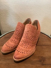 SOFFT Westwood Suede Ankle Boots Burnt Orange Laser Cut Western Chic Bohemian